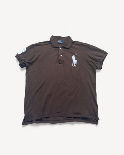 RALPH LAUREN POLO SHIRT BROWN (L)