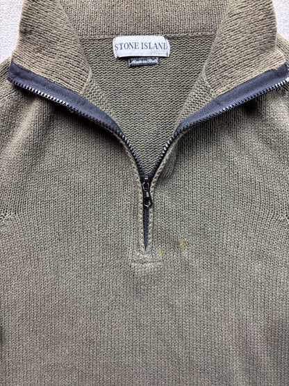 STONE ISLAND HALF ZIP UP KNIT (L)