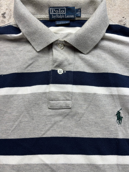 RALPH LAUREN LONGSL. POLO SHIRT STRIPED (L)