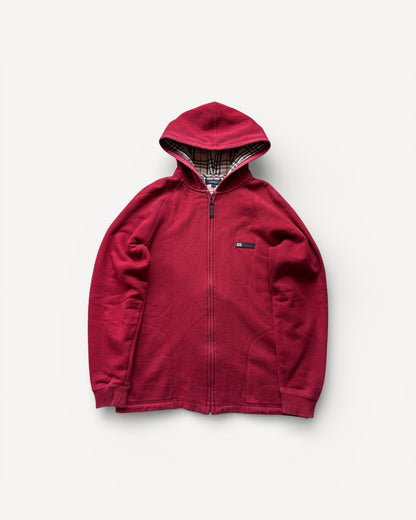 BURBERRY RED ZIP UP HOODIE (S)