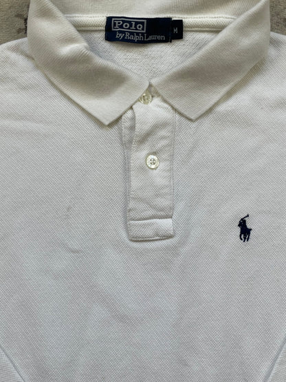 RALPH LAUREN LONGSL. POLO SHIRT WHITE (M)