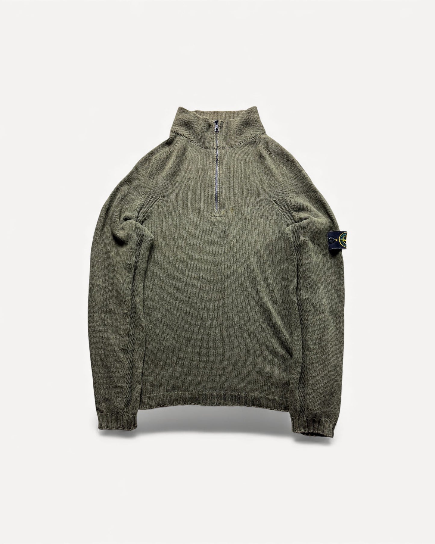 STONE ISLAND HALF ZIP UP KNIT (L)