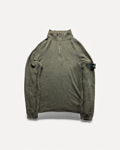 STONE ISLAND HALF ZIP UP KNIT (L)