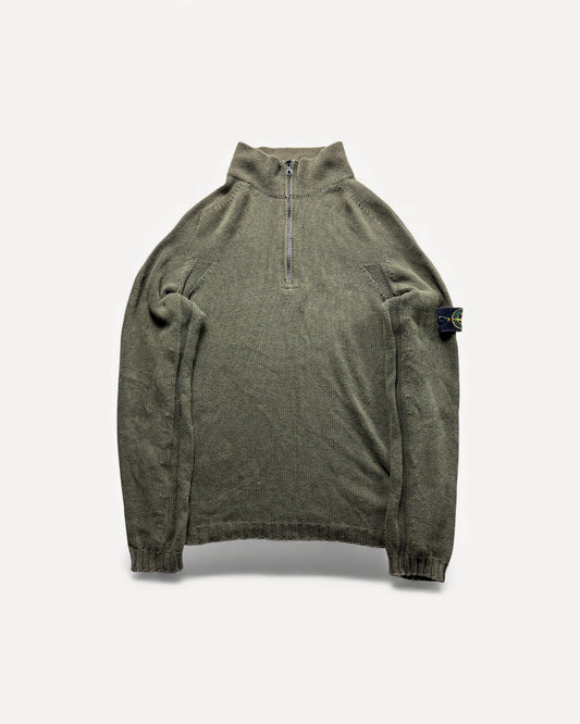 STONE ISLAND HALF ZIP UP KNIT (L)