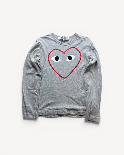 CDG PLAY GREY LONGSLEEVE (S)