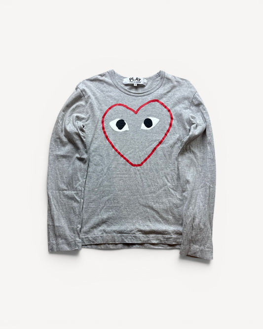 CDG PLAY GREY LONGSLEEVE (S)