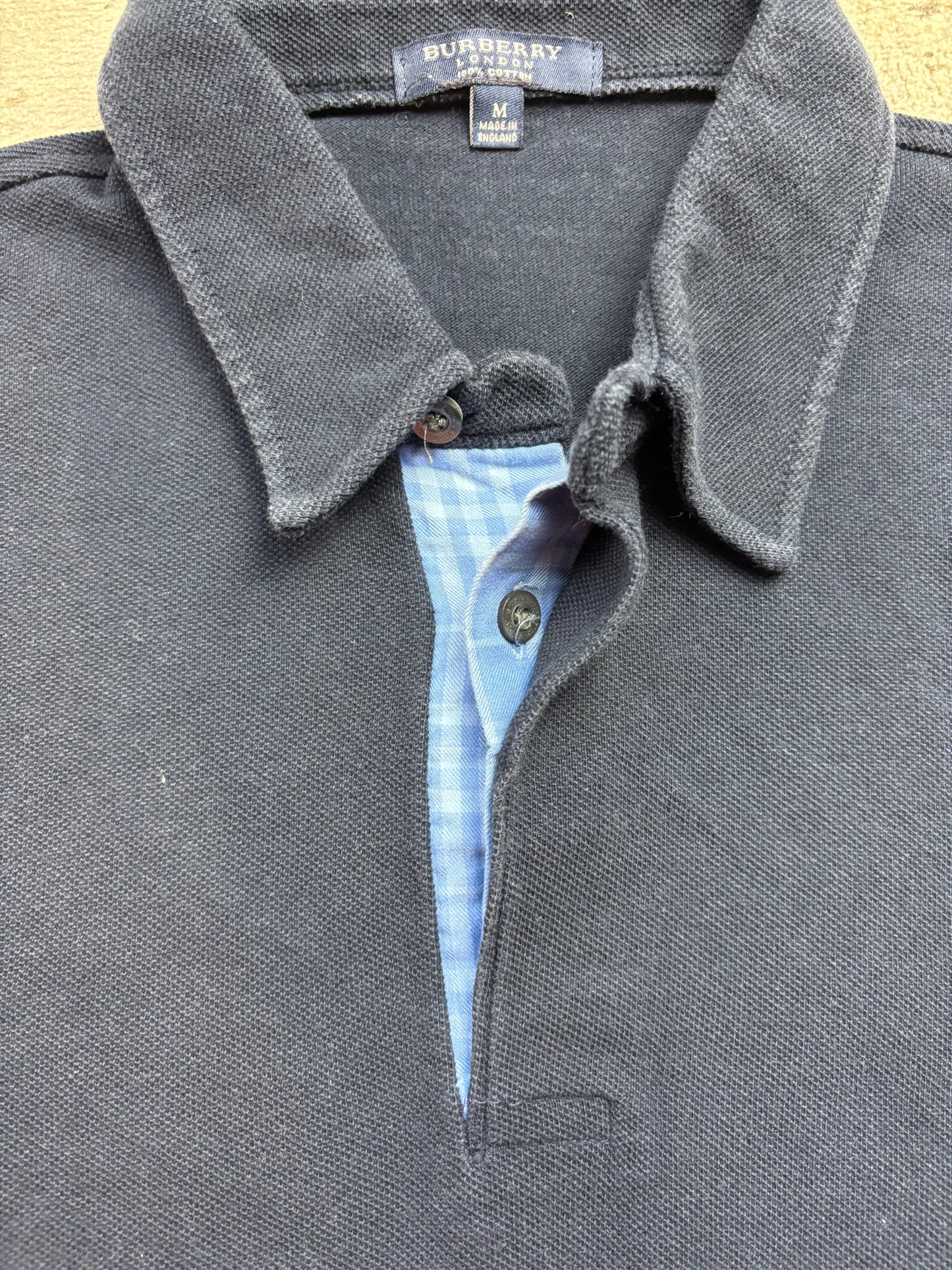 BURBERRY NAVY POLO SHIRT (M)