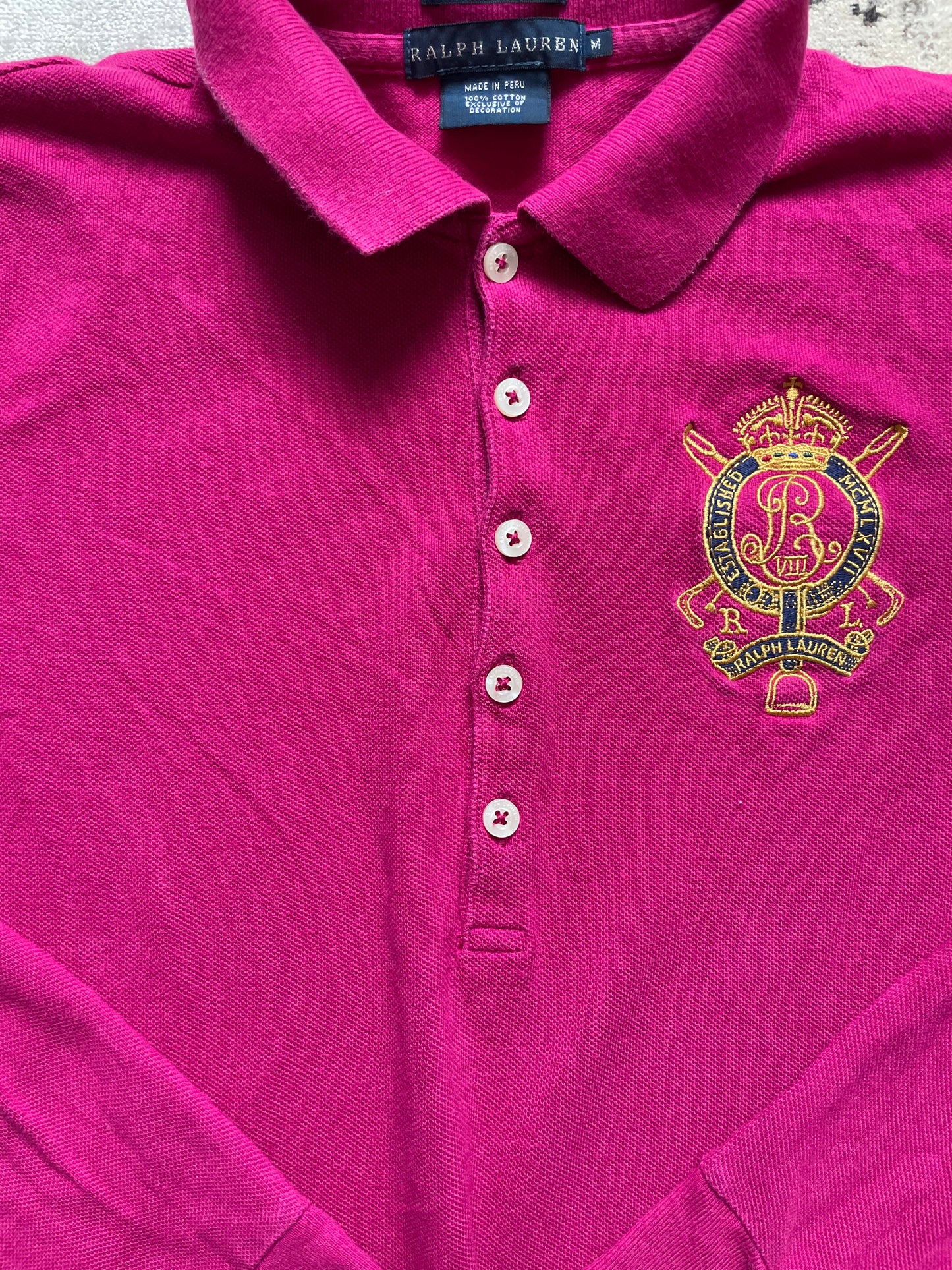 RALPH LAUREN POLO LONGSL. SHIRT PINK (XS)