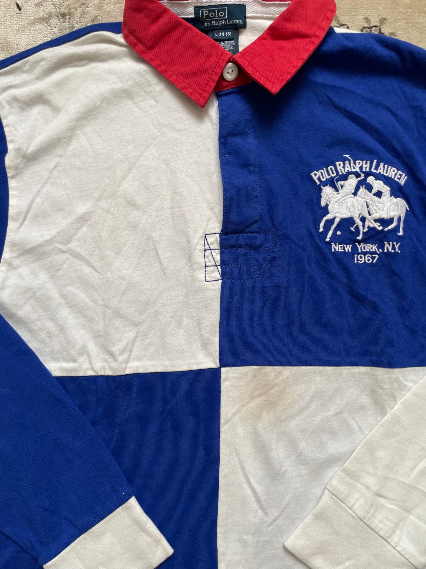 RALPH LAUREN POLO LONGSL. SHIRT BLUE (S)