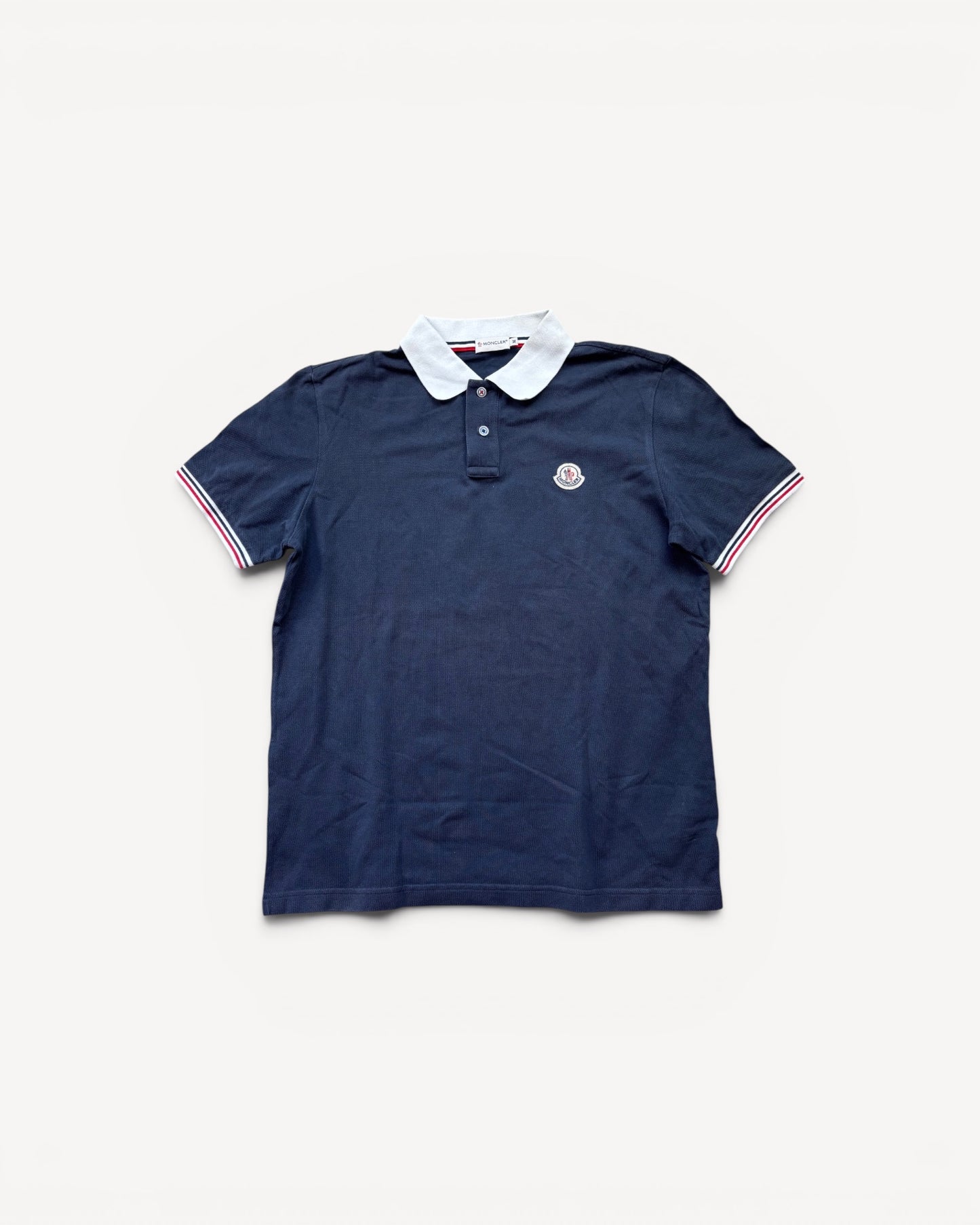 MONCLER NAVY POLO SHIRT (M)