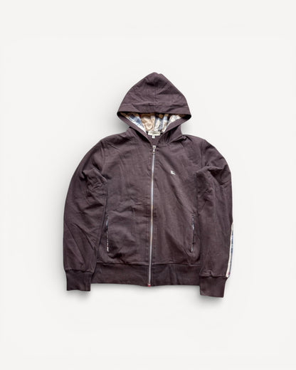 BURBERRY BROWN ZIP UP HOODIE (S)