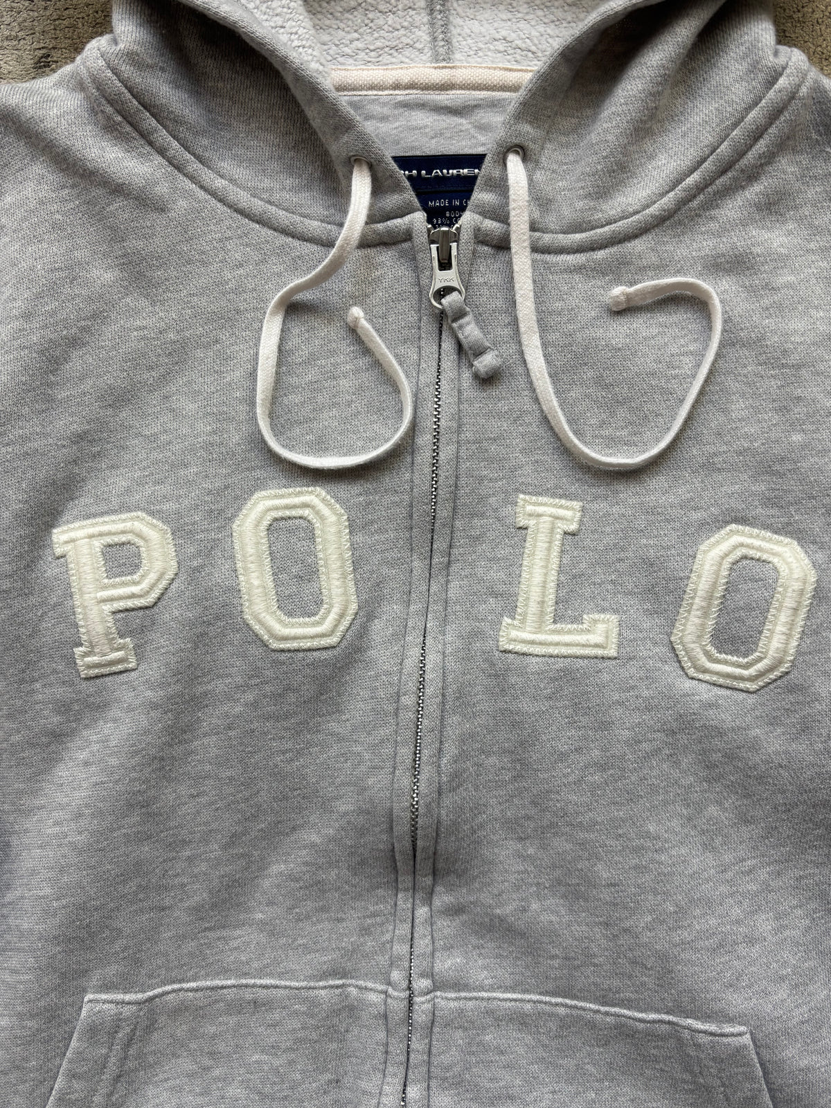 RALPH LAUREN GREY ZIP UP HOODIE (S)