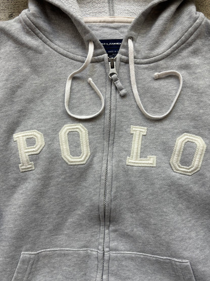 RALPH LAUREN GREY ZIP UP HOODIE (S)