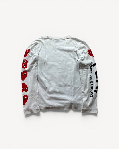 CDG PLAY WHITE LONGSLEEVE (S)