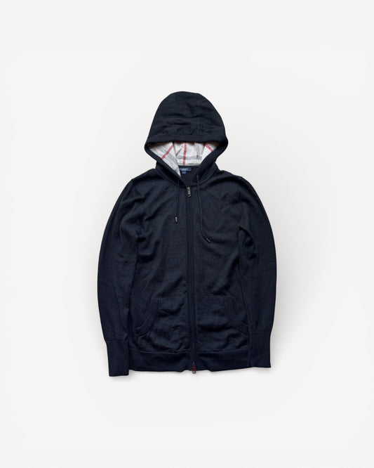 BURBERRY BLACK ZIP UP HOODIE (S)