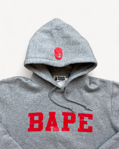 BAPE GREY/RED HOODIE (L)