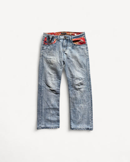 JAPANESE EMBROIDERED DENIM W34 L30 #JAP14