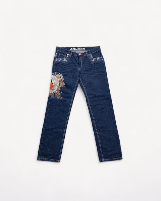 JAPANESE EMBROIDERED DENIM W38 L34 #JAP11