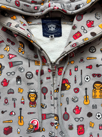 BAPE BABYMILO ZIP UP HOODIE (M)