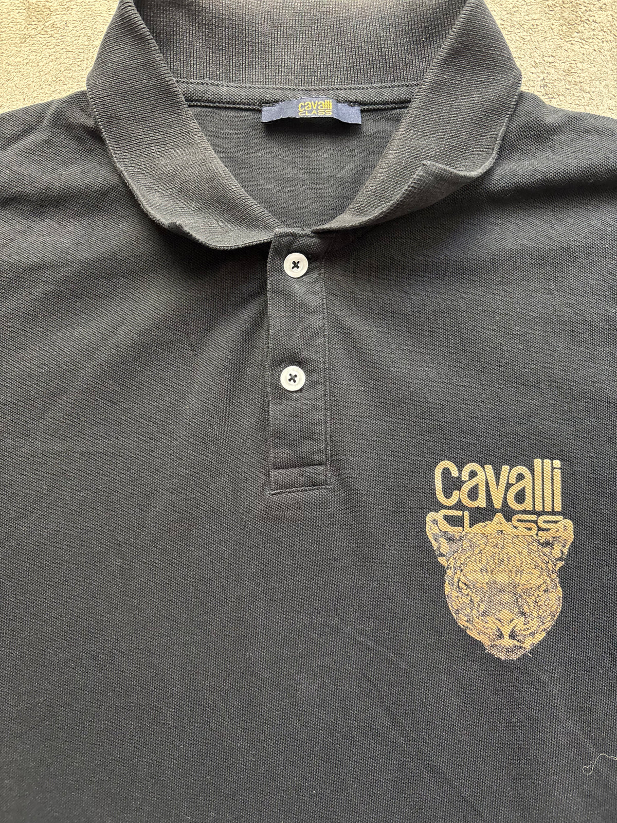 ROBERTO CAVALLI BLACK POLO SHIRT (M)