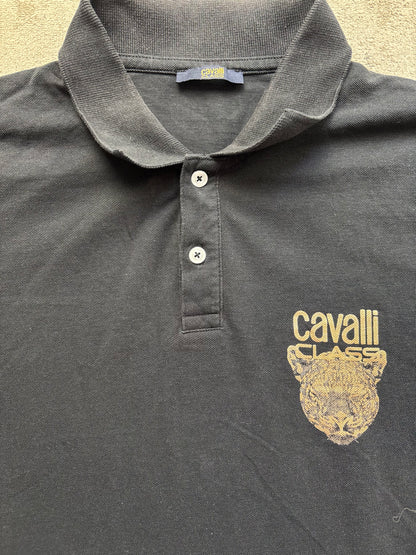 ROBERTO CAVALLI BLACK POLO SHIRT (M)
