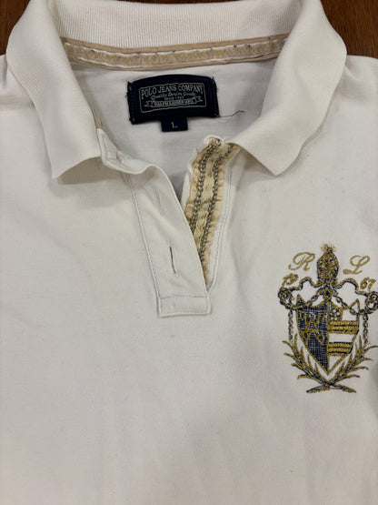 RALPH LAUREN LONGSL. POLO SHIRT WHITE (S)