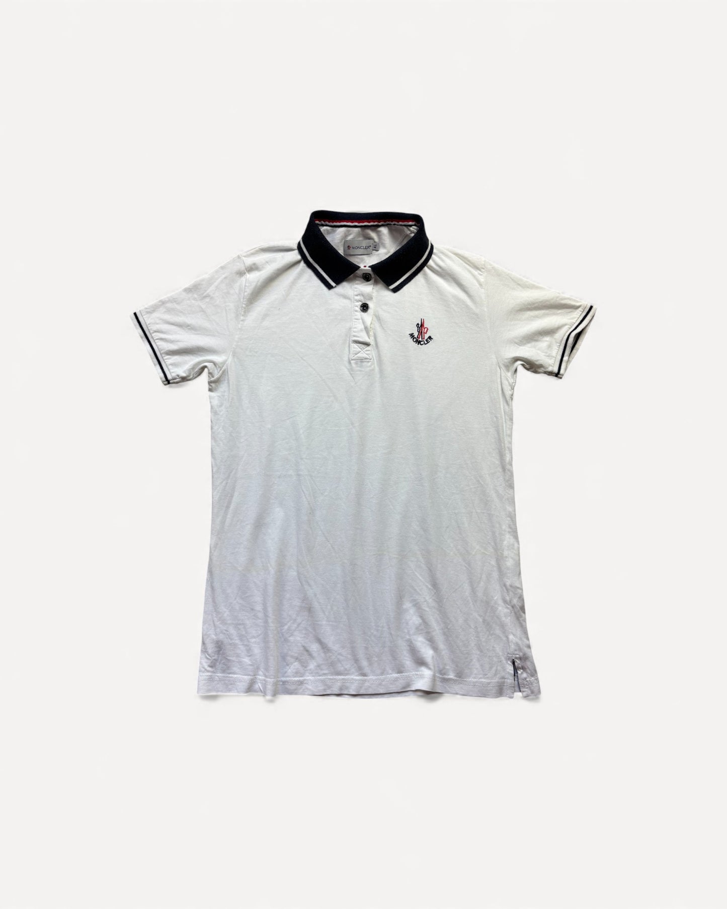 MONCLER WHITE POLO SHIRT (S)