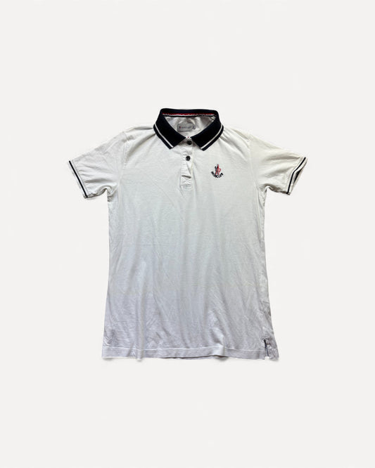 MONCLER WHITE POLO SHIRT (S)