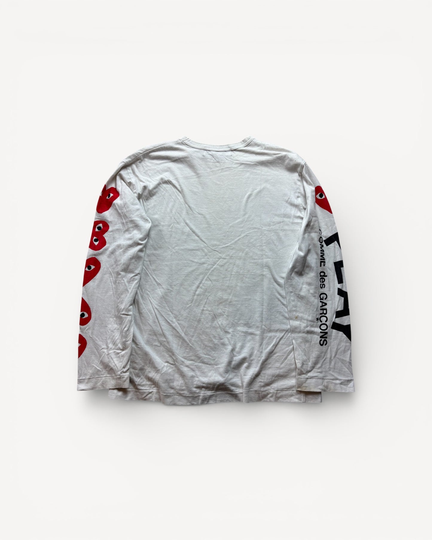 CDG PLAY WHITE LONGSLEEVE (L)