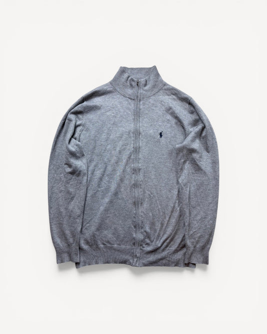 RALPH LAUREN GREY ZIP UP KNIT (M)