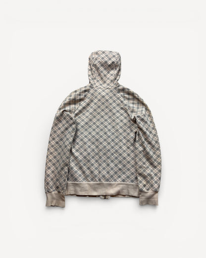 BURBERRY BEIGE NOVACHECK ZIP UP HOODIE (S)