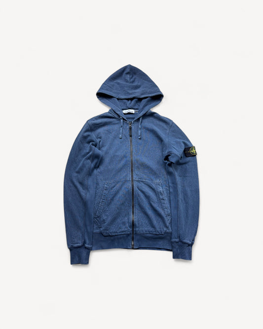 STONE ISLAND NAVY ZIP UP HOODIE (L)