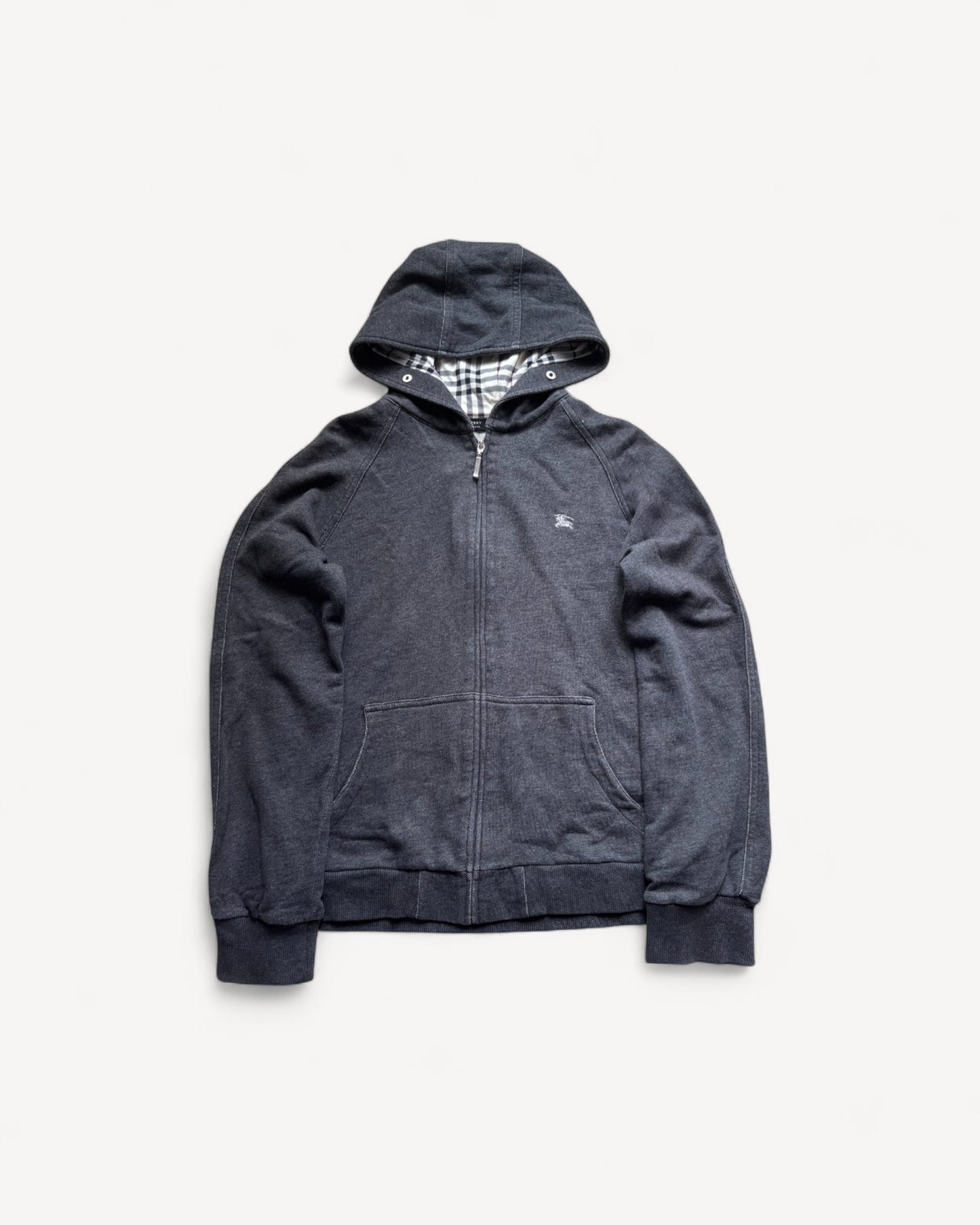 BURBERRY BLACK ZIP UP HOODIE (S)