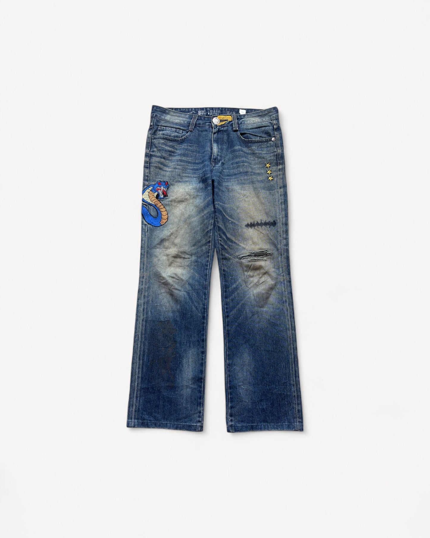 JAPANESE EMBROIDERED DENIM W32 L32 #JAP6