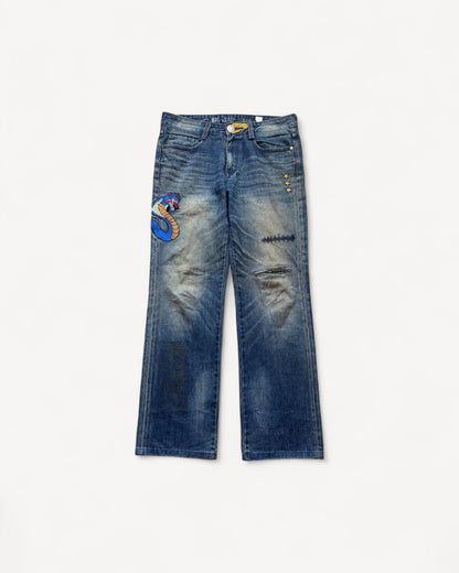 JAPANESE EMBROIDERED DENIM W32 L32 #JAP6