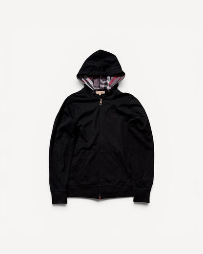 BURBERRY BLACK ZIP UP HOODIE (L)