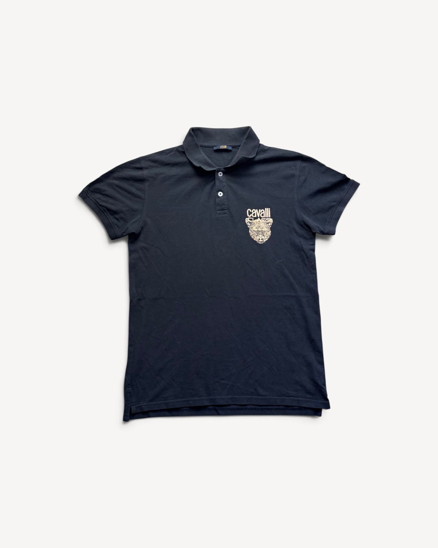ROBERTO CAVALLI BLACK POLO SHIRT (M)