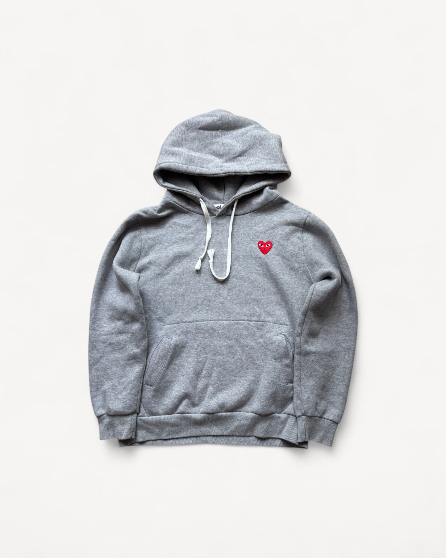 CDG PLAY GREY HOODIE (M)