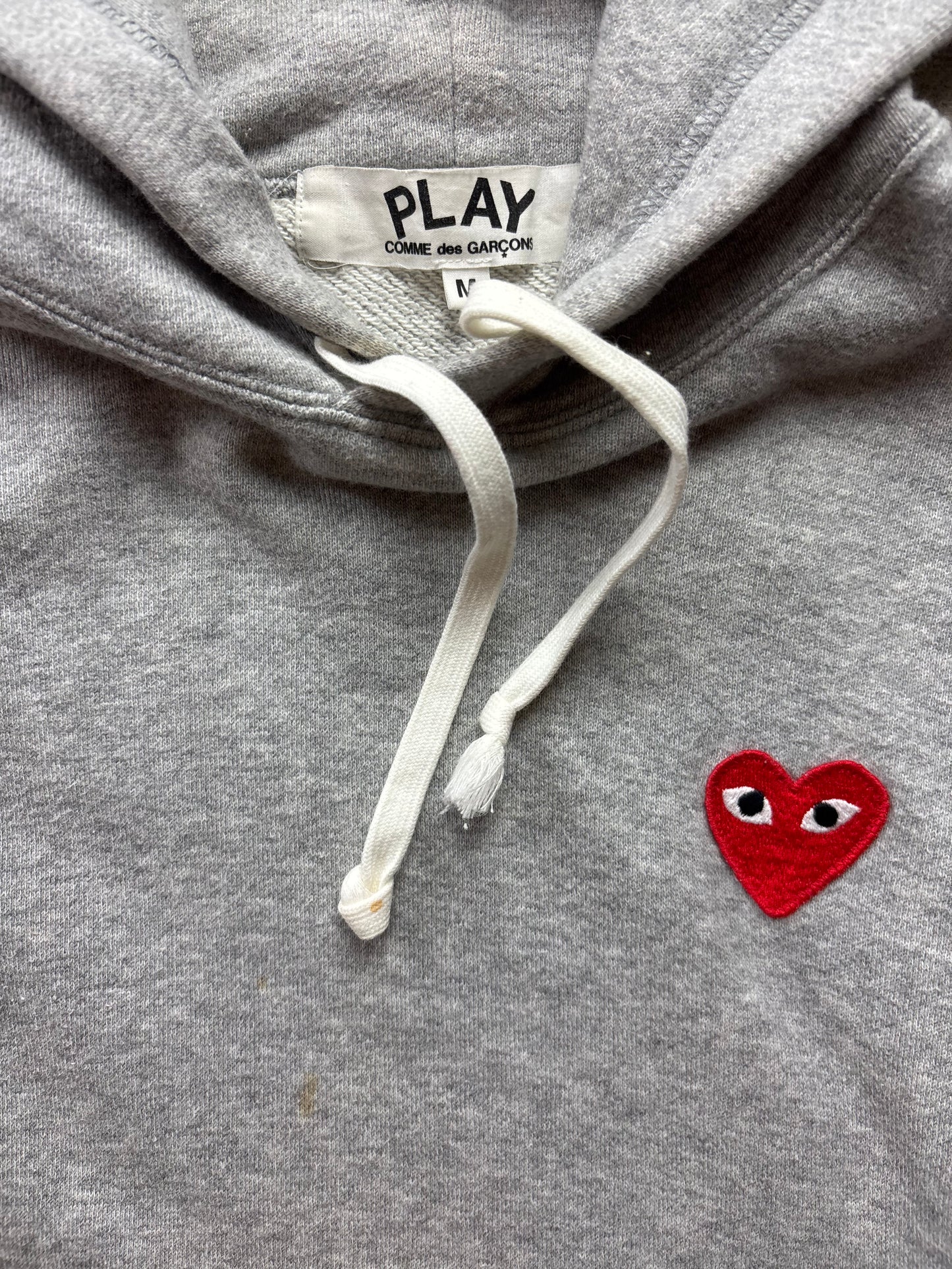 CDG PLAY GREY HOODIE (S)