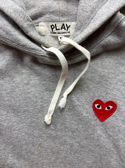 CDG PLAY GREY HOODIE (S)