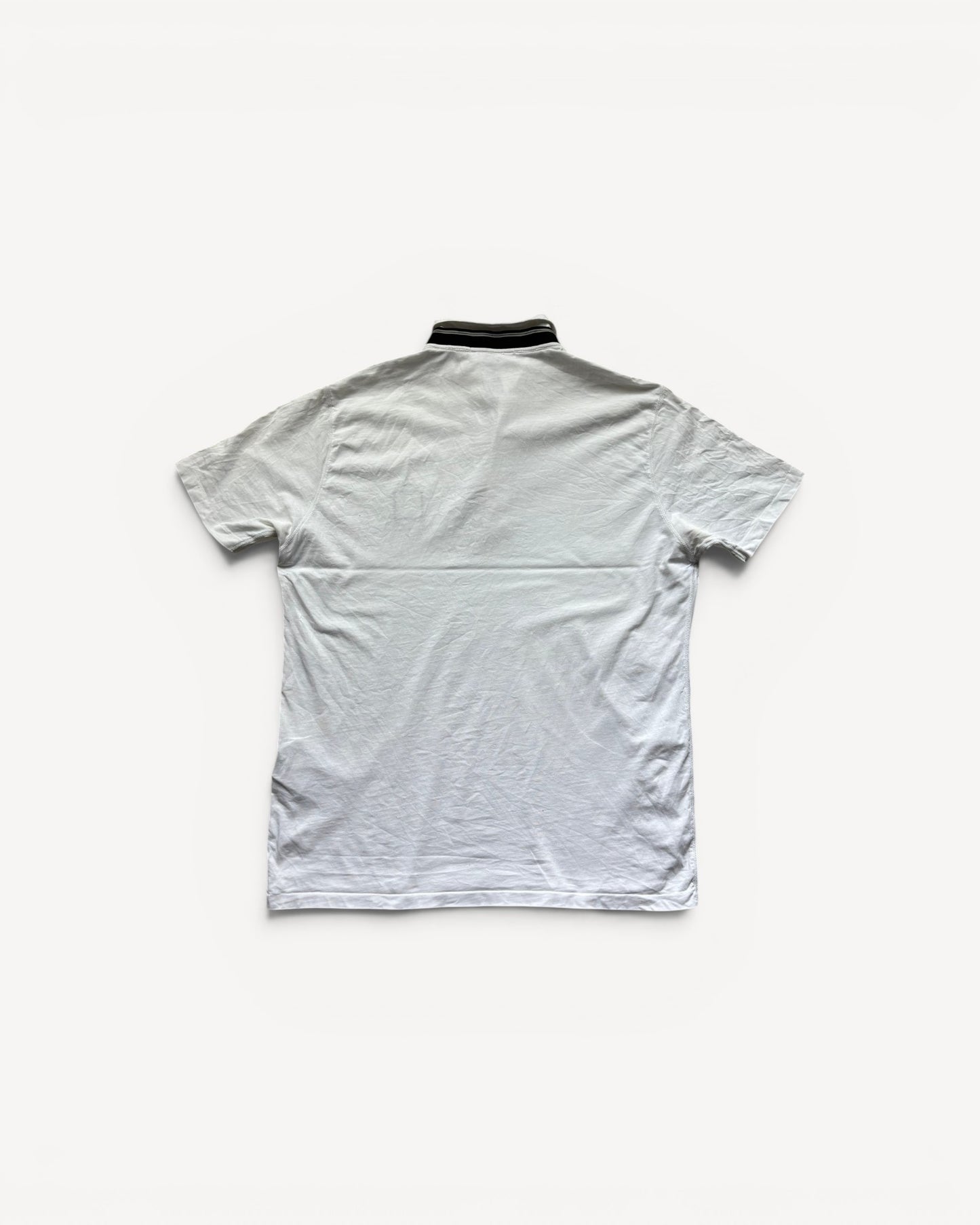 STONE ISLAND WHITE POLO SHIRT (L)