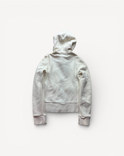 BURBERRY WHITE FUR ZIP UP HOODIE (XS)