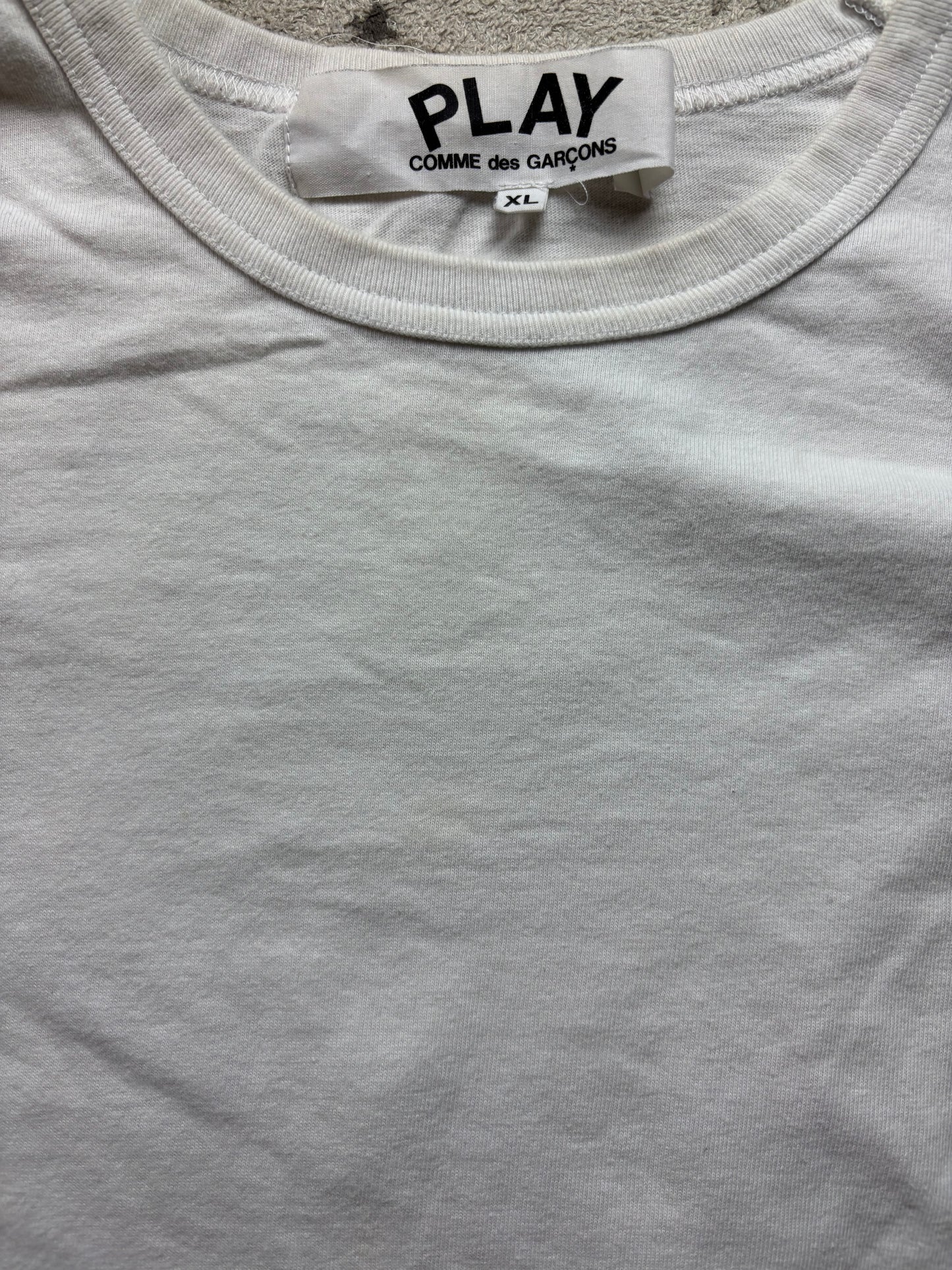 CDG PLAY WHITE LONGSLEEVE (L)