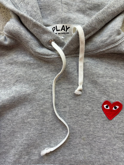 CDG PLAY GREY HOODIE (S)