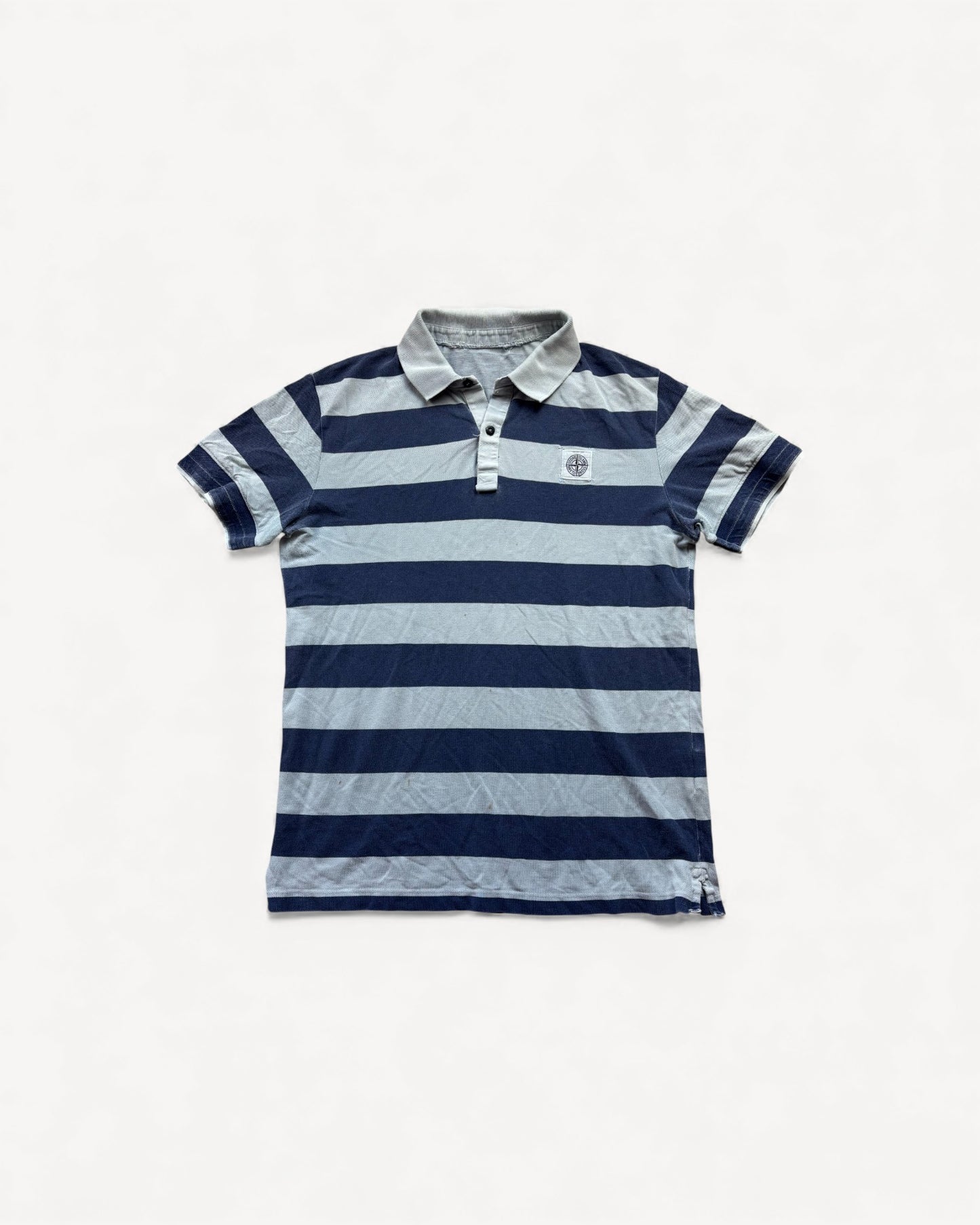STONE ISLAND STRIPED POLO SHIRT (M)