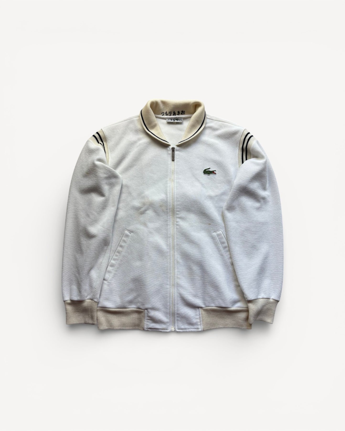 LACOSTE WHITE ZIP UP VEST (M)