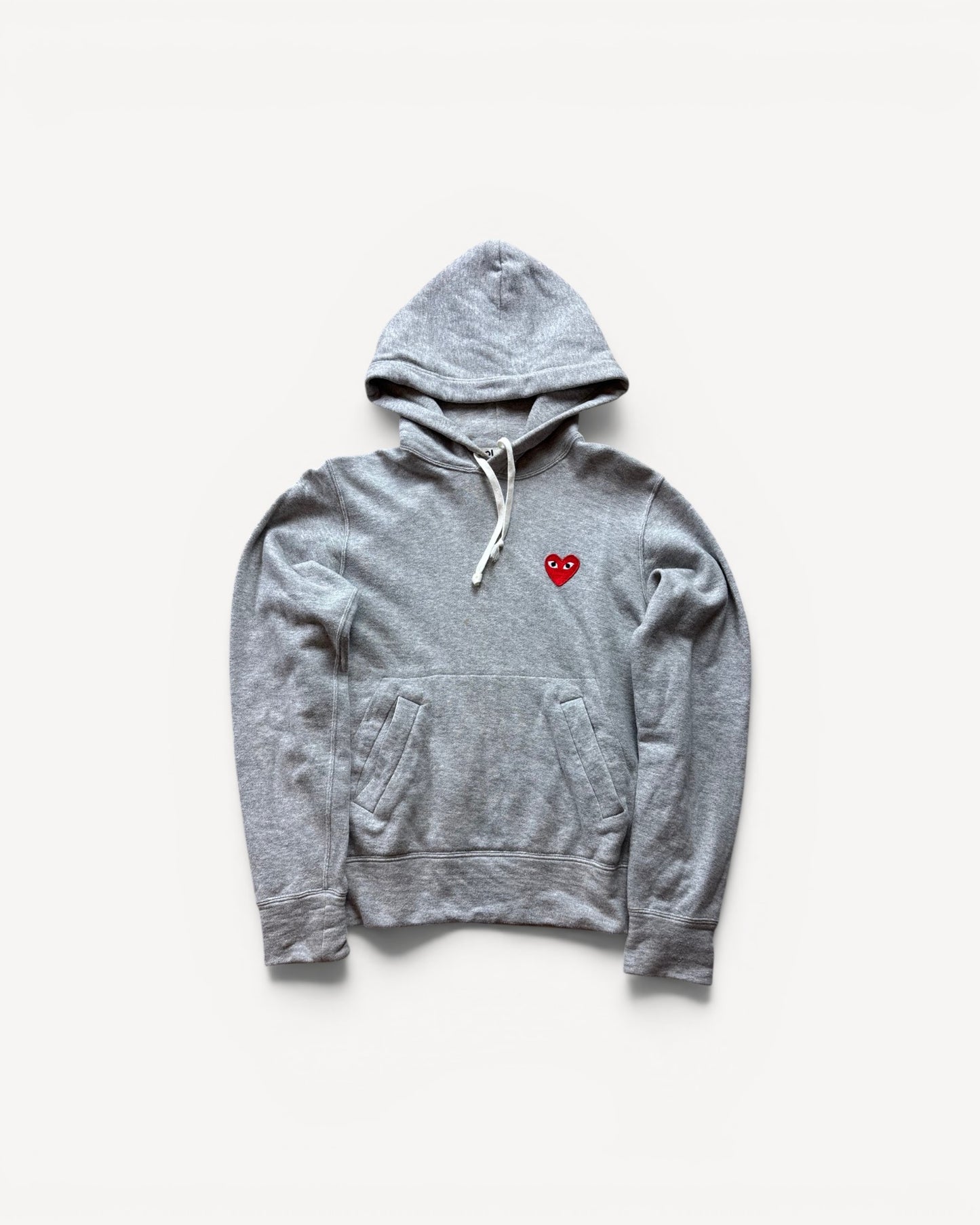CDG PLAY GREY HOODIE (S)
