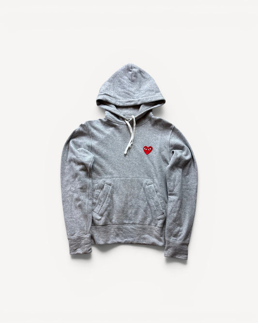 CDG PLAY GREY HOODIE (S)
