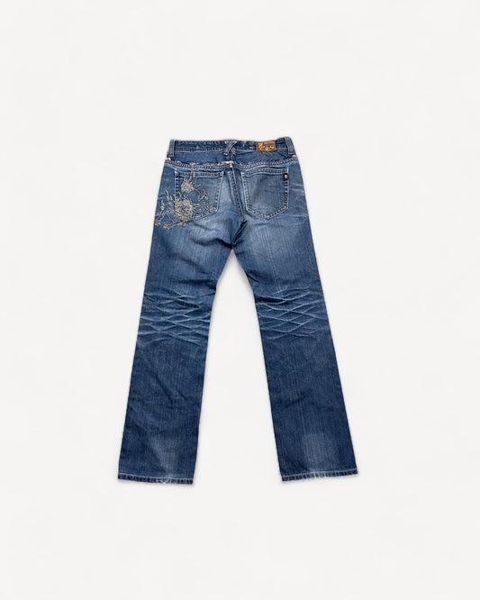 JAPANESE EMBROIDERED DENIM W32 L32 #JAP3