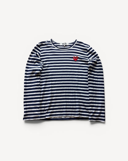 CDG PLAY STRIPED LONGSLEEVE (S)